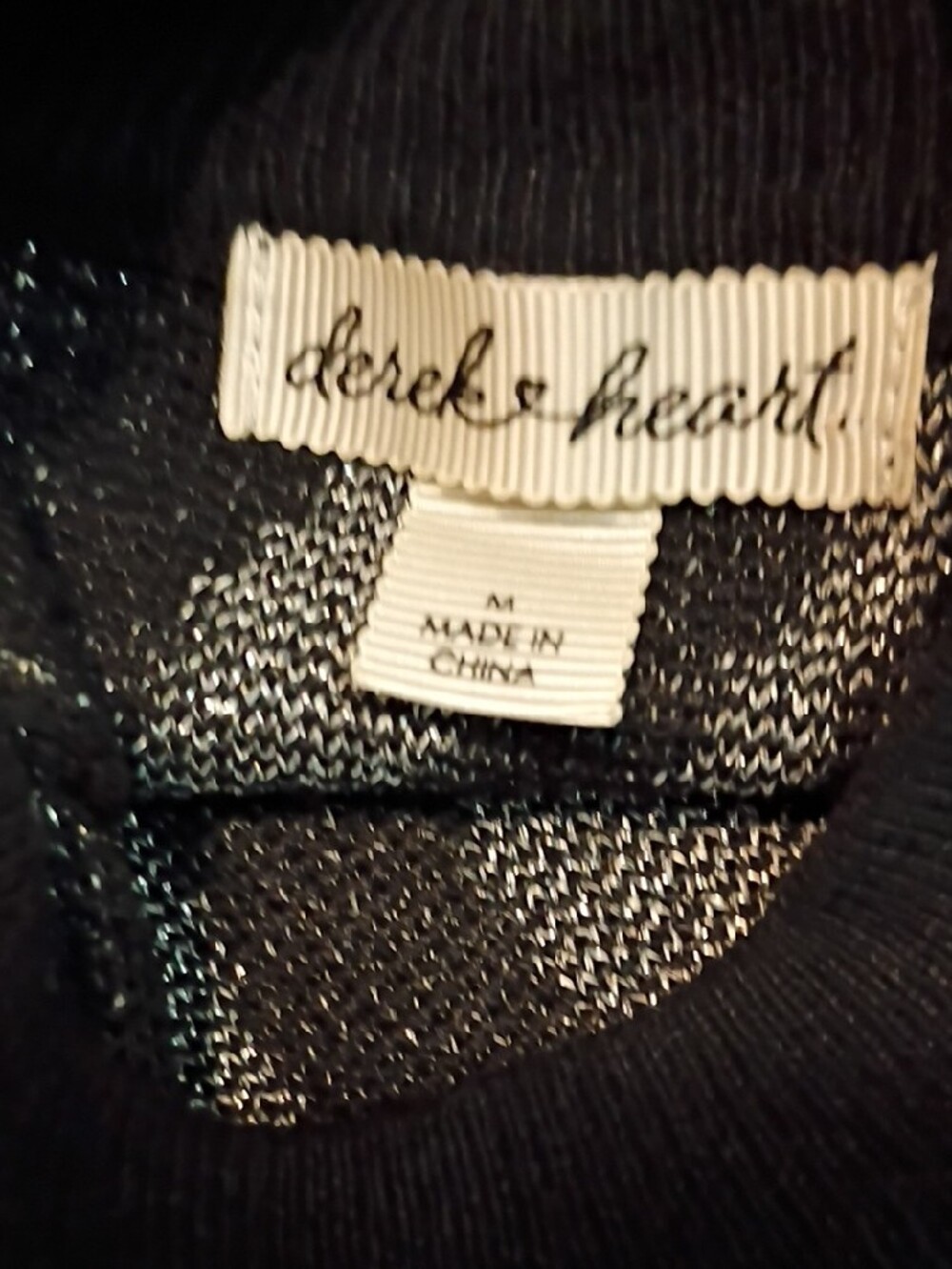 Metallic Bodycon Turtleneck Sweater Dress, Black, Silver, Derek Heart, 6 NWOT - Picture 11 of 12